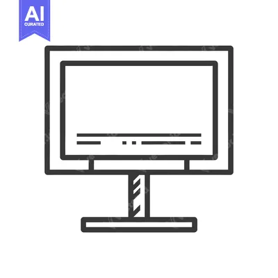 Aset desain premium: A simple vector illustration of a computer monitor display