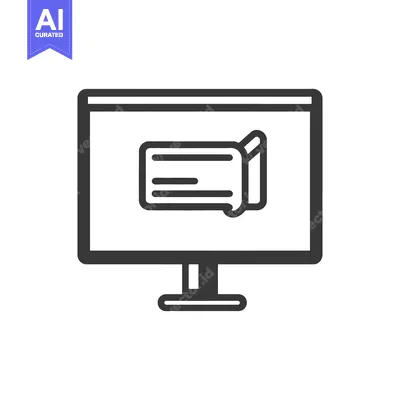 Aset desain premium: The computer screen displaying a messaging or chat icon