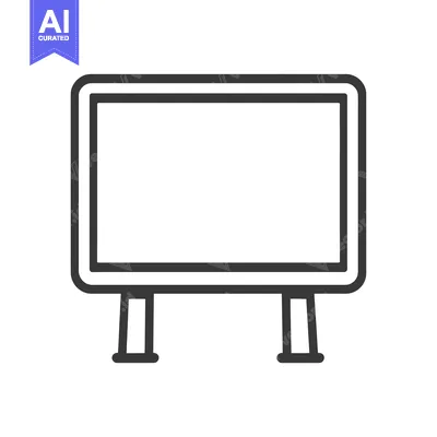 Popular premium asset: A Simple Drawing Depicting a Blank Rectangular Standing Display