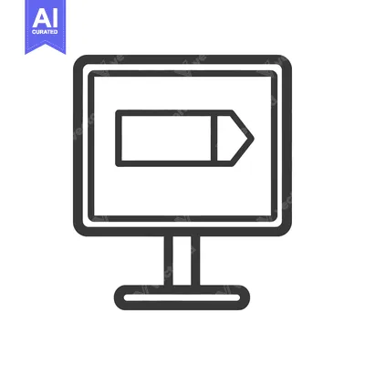 Aset premium populer: A computer monitor displaying an arrow pointing toward the right side