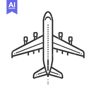 Aset premium populer: An overhead illustration showing an airplane design in linear style