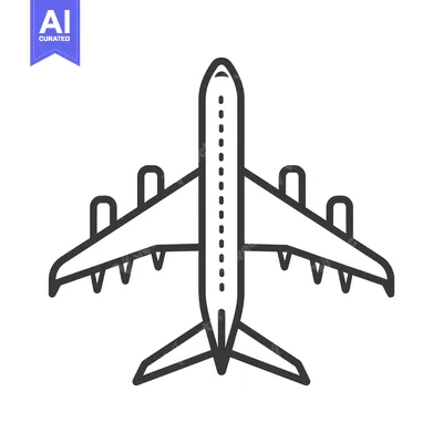 An overhead view of a large passenger airplane outline