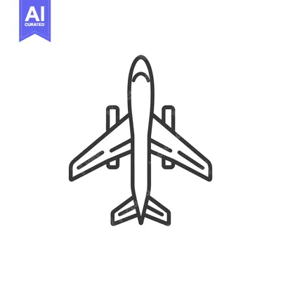 Popular premium asset: An overhead view of an airplane in a minimalist design