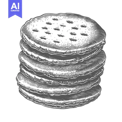 Aset premium populer: A Stack of Delicious Round Cookies