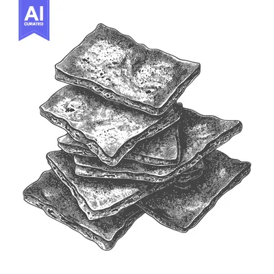 Aset premium populer: A Stack of Irregularly Shaped Brown Bread Pieces