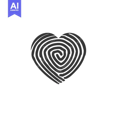 Premium design asset: A Fingerprint Shaped Like a Heart