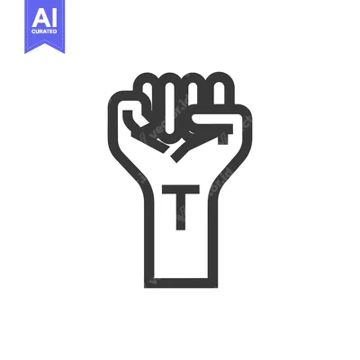 Aset desain premium: A Fist with a Letter T on the Arm