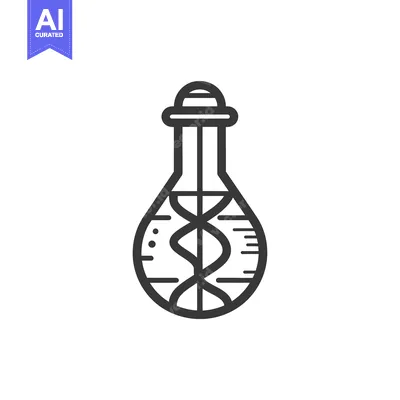 A Flask Containing a DNA Double Helix
