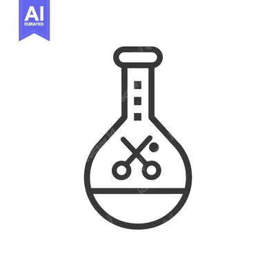 Premium design asset: A Flask with Crossed Scissors Inside
