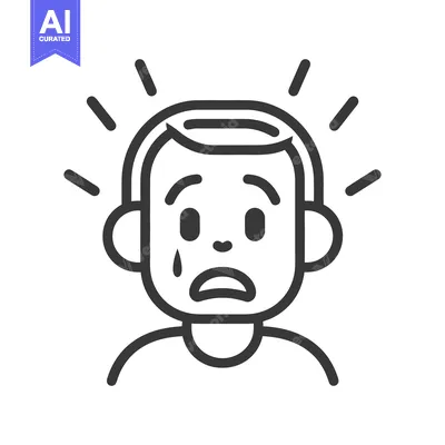 A cartoon depiction of a person showing signs of distress