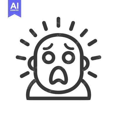 Aset premium populer: A simple illustration depicting the emotion of severe shock and surpri