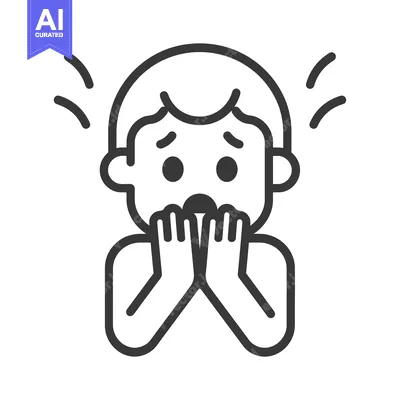 Aset premium populer: A Simple Illustration Depicting Facial Expression of Anxiety or Fear