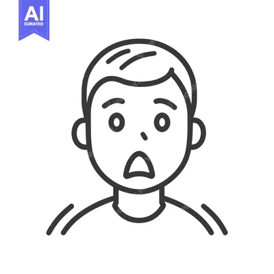 Aset premium populer: A graphic illustration of a person with a surprised expression