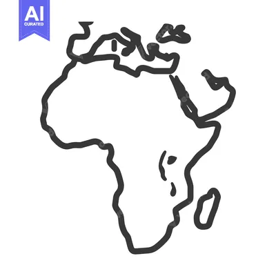 Premium design asset: The outline representation of the continents of Africa and Europe
