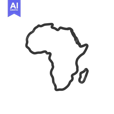 Aset premium populer: A simple outline depiction of the African continent on white