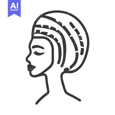 Vector illustration of a woman wearing patterned head covering