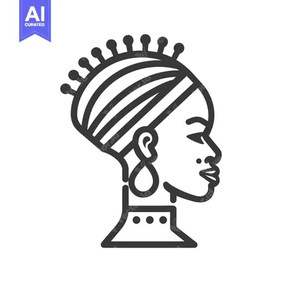 Aset desain premium: An elegant profile portrait of a woman wearing ornamentation