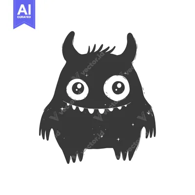A Friendly Cartoon Monster with Big Eyes and a Grin