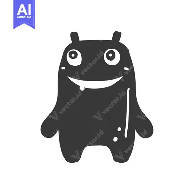Popular premium asset: A Friendly, Smiling Black Monster with Big Eyes