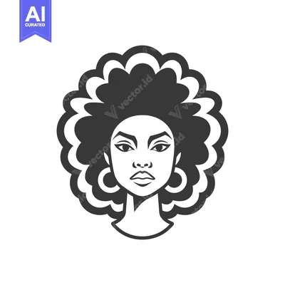 Aset premium populer: A black and white portrait of a stylish woman with bold features