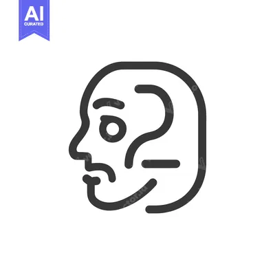 Popular premium asset: A simple line drawing of a human face with a question mark