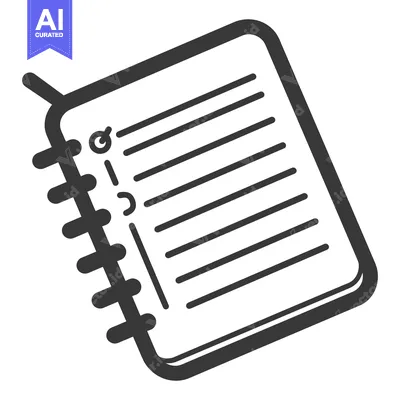 Aset premium populer: A simple illustration of a notepad with lines and checklist