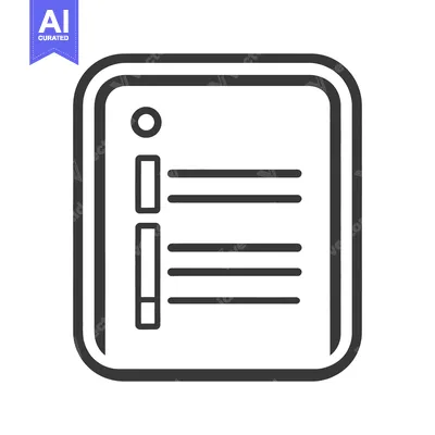 Aset premium populer: A black and white minimalist icon of a document