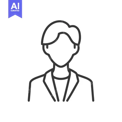 Premium design asset: Minimalist Line Art: Faceless Person in Suit Icon
