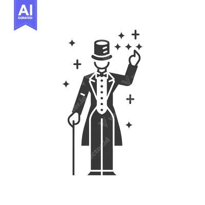 Aset premium populer: A Gentleman in a Top Hat Performing a Magic Trick