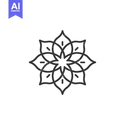Aset premium populer: A Geometric Design Composed of Interlocking Petals, Forming a Flower-l