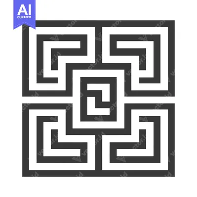Premium design asset: A Geometric Pattern of Interlocking Black Squares and Rectangles