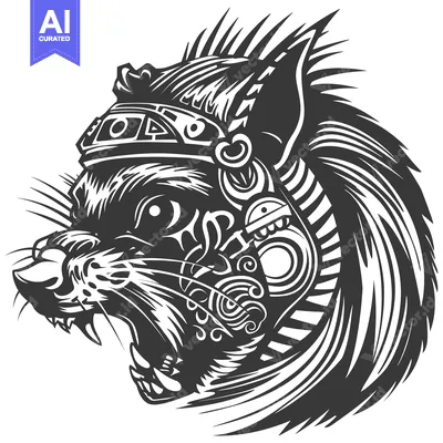 Popular premium asset: Aggressive Stylized Animal Head with Spikes and Geometric Patterns