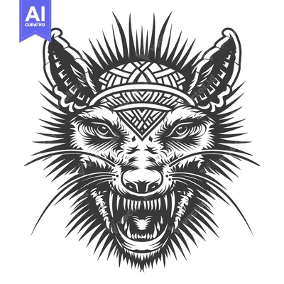 Popular premium asset: Aggressive stylized animal head with tribal patterned headwear