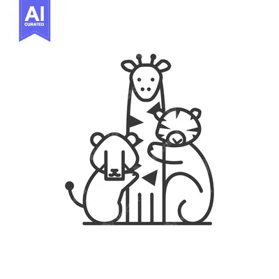 Popular premium asset: A giraffe standing between a lion and a tiger
