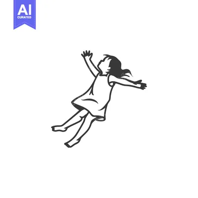 Aset premium populer: A Girl Floating and Reaching Upwards in a Dress