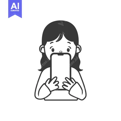 Premium design asset: A Girl Holding a Smartphone with a Blank Screen