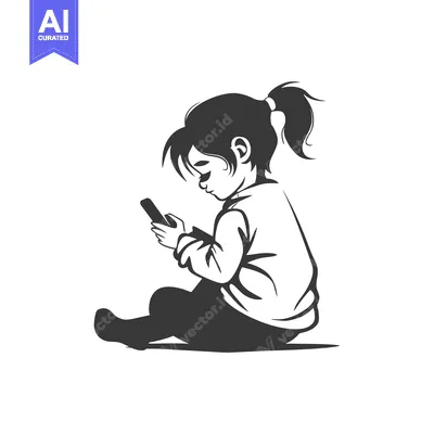 A girl sitting cross-legged, using a smartphone