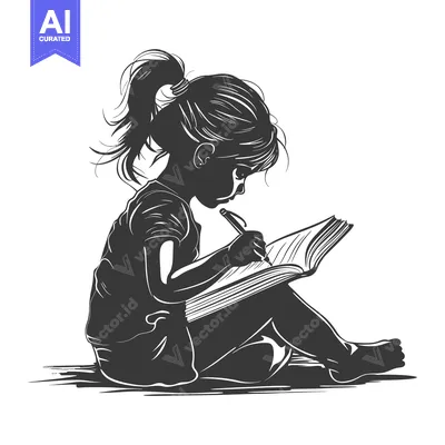 A Girl with a Ponytail Writing in a Book