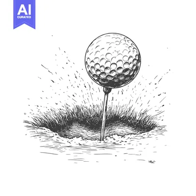 Aset desain premium: A Golf Ball Embedded in a Sand Trap