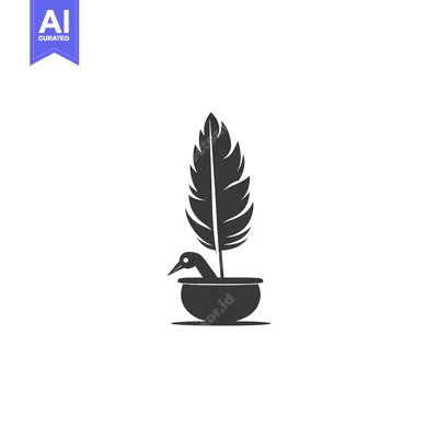 Popular premium asset: A goose with a quill in a bowl