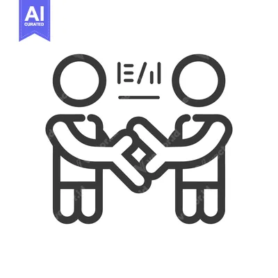 Two figures shaking hands with a business graph between them
