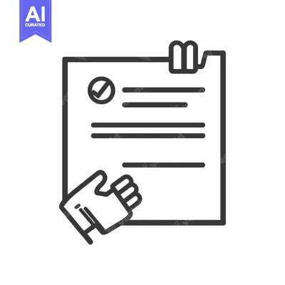Premium design asset: A hand holding a document with checkmark and attached clip