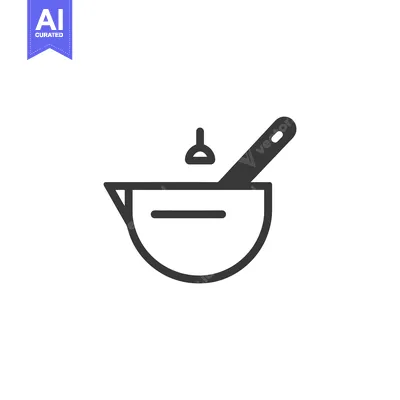 Aset premium populer: A Grey Outline of a Bowl and Spoon, with a Droplet Above