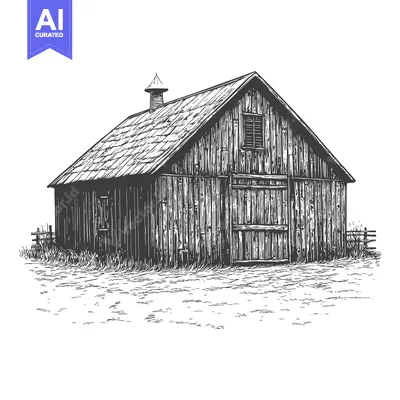 Aset premium populer: Rustic Wooden Barn in a Rural Setting