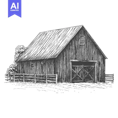 Rustic Wooden Barn in a Rural Setting