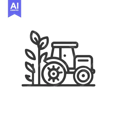 Popular premium asset: Minimalist Tractor Icon with Sprout, Agriculture Concept Illustration