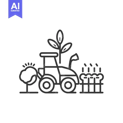 A tractor harvesting crops with a plant and a crop field