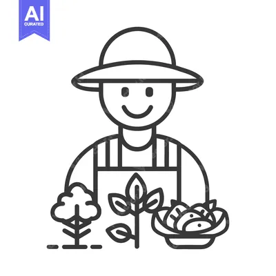 The smiling farmer holding freshly harvested plants and vegetables