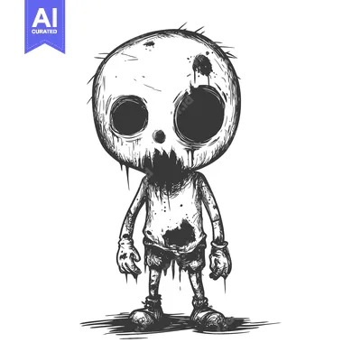 Popular premium asset: A Grotesque, Cartoonish Zombie With a Skull-Like Head