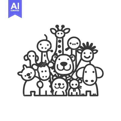 Popular premium asset: A Group of Cartoon Animals in a Circle